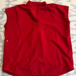 Figs Red Sleeveless Scrub Top and Scrub Bottoms